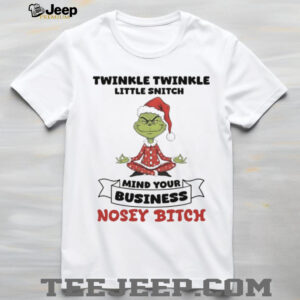 Grinch Santa hat twinkle twinkle little snitch mind your business nosey bitch Christmas shirt