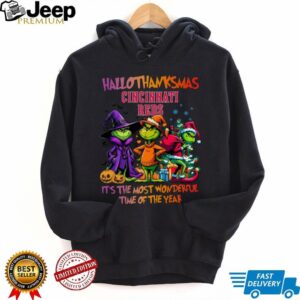 Grinch X Cincinnati Reds It’s The Most Wonderful Time Of The Year Happy Hallothanksmas T Shirt