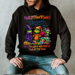 Grinch X Los Angeles Dodgers It’s The Most Wonderful Time Of The Year Happy Hallothanksmas T Shirt