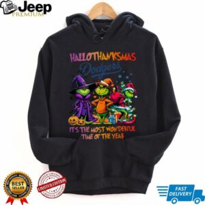 Grinch X Los Angeles Dodgers It’s The Most Wonderful Time Of The Year Happy Hallothanksmas T Shirt