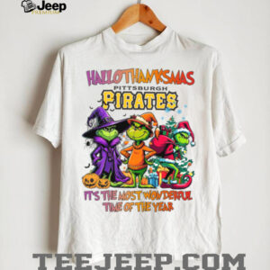 Grinch X Pittsburgh Pirates It’s The Most Wonderful Time Of The Year Happy Hallothanksmas T Shirt