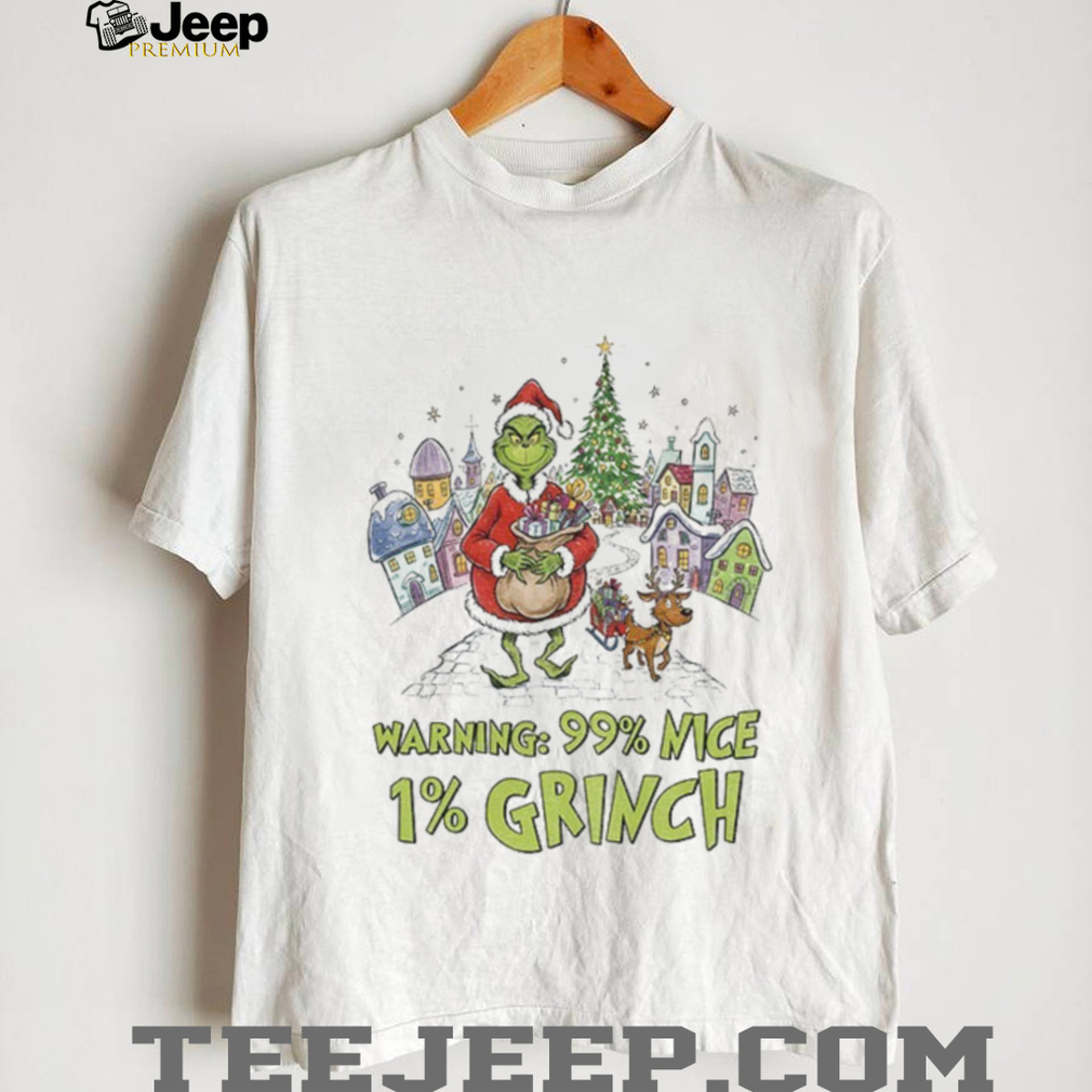 Grinch and Max warning 99% nice 1% Grinch Merry Christmas shirt Grinch and Max warning 99% nice 1% Grinch Merry Christmas shirt