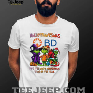 Grinch x Becton Dickinson happy HalloThanksMas it’s the most wonderful time of the year shirt