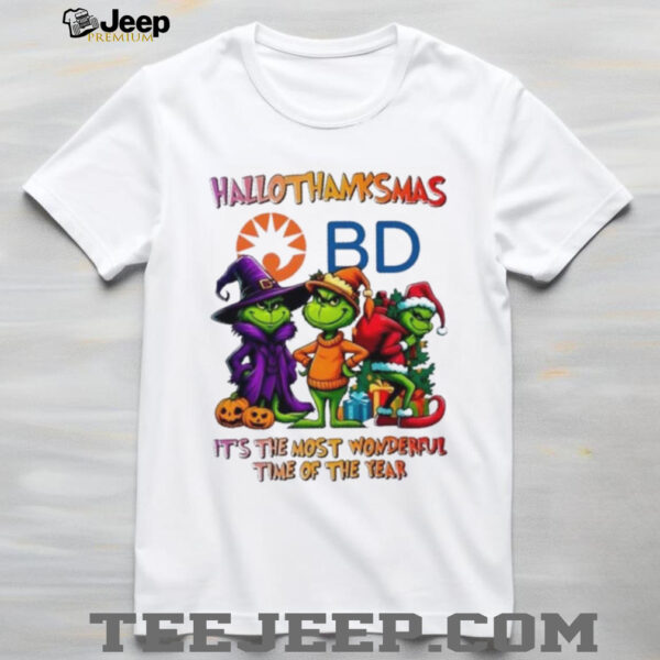 Grinch x Becton Dickinson happy HalloThanksMas it’s the most wonderful time of the year shirt