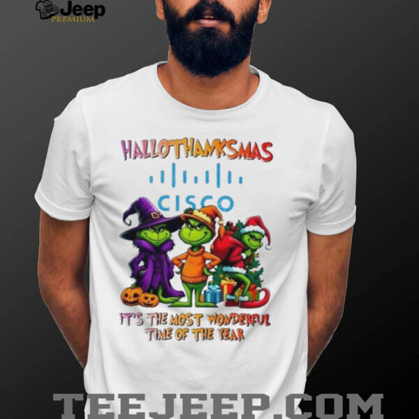 Grinch x Cisco happy HalloThanksMas it’s the most wonderful time of the year shirt