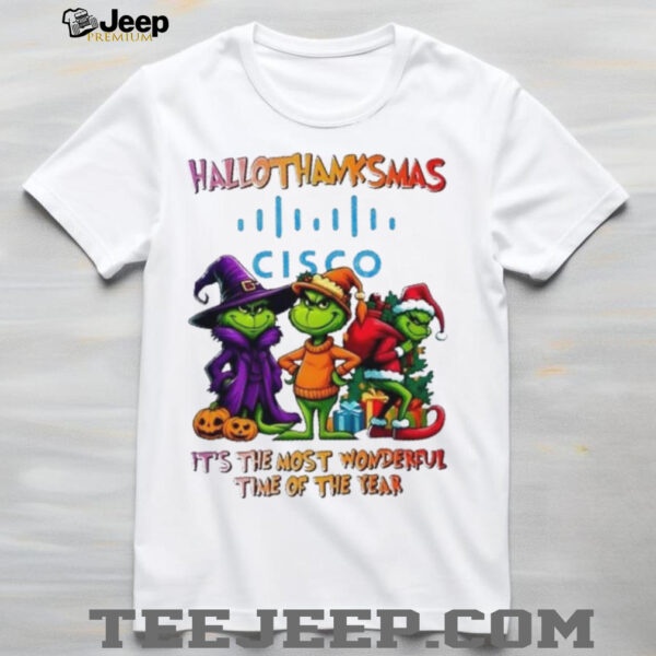 Grinch x Cisco happy HalloThanksMas it’s the most wonderful time of the year shirt