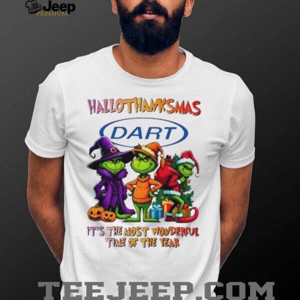 Grinch x Dart Container happy HalloThanksMas it’s the most wonderful time of the year shirt