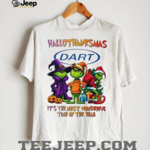 Grinch x Dart Container happy HalloThanksMas it’s the most wonderful time of the year shirt