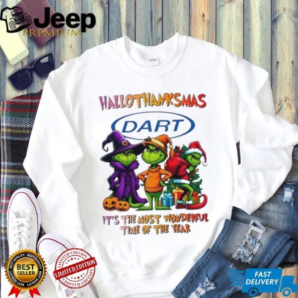 Grinch x Dart Container happy HalloThanksMas it’s the most wonderful time of the year shirt