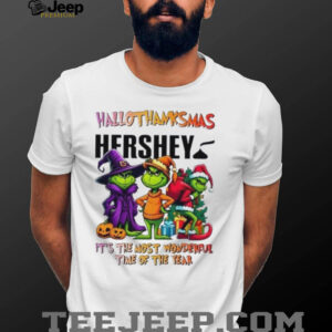 Grinch x Hershey happy HalloThanksMas it’s the most wonderful time of the year shirt