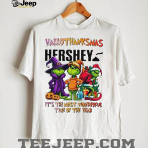 Grinch x Hershey happy HalloThanksMas it’s the most wonderful time of the year shirt