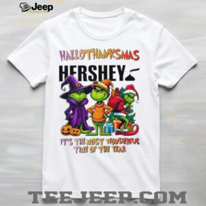 Grinch x Hershey happy HalloThanksMas it’s the most wonderful time of the year shirt