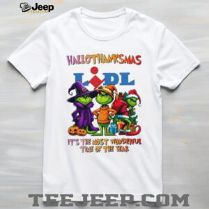 Grinch x LIDL happy HalloThanksMas it’s the most wonderful time of the year shirt