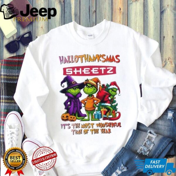 Grinch x Sheetz happy HalloThanksMas it’s the most wonderful time of the year shirt