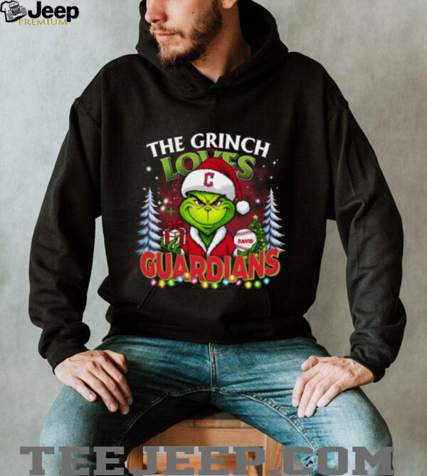 Guardians Grinch Tee – Custom Christmas Family Shirt – MLB Holiday Gift with Characters