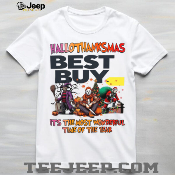 Hallothanksmas Horror Movies Shirt Best Buy Holiday Halloween Christmas Tee