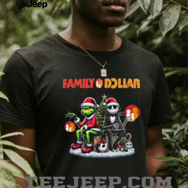 Halloween Christmas Grinch Skeleton Mashup Family Dollar Shirt