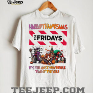 Halloween Thanksgiving Christmas Shirt Horror Movies X TGI Fridays Hallothanksmas Tee