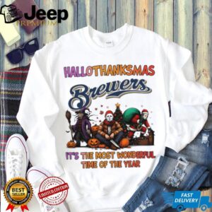 Horror Movies X Milwaukee Brewers Hallothanksmas Shirt It’s The Most Wonderful Time Of The Year Tee
