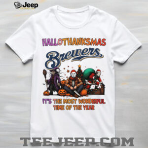 Horror Movies X Milwaukee Brewers Hallothanksmas Shirt It’s The Most Wonderful Time Of The Year Tee
