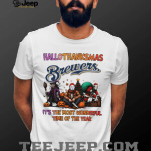 Horror Movies X Milwaukee Brewers Hallothanksmas Shirt It’s The Most Wonderful Time Of The Year Tee