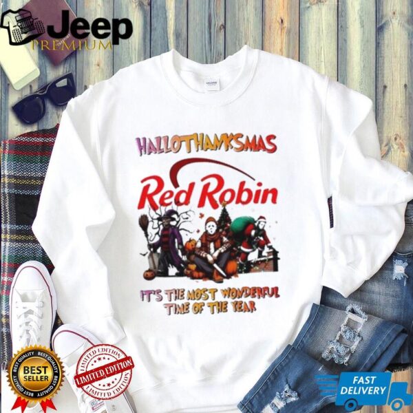 Horror Movies x Red Robin happy HalloThanksMas it’s the most wonderful time of the year shirt
