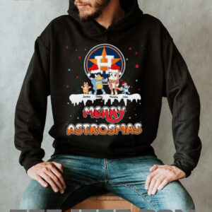 Houston Astros Bluey Family Christmas Shirt – Personalized MLB Fan Tee – Custom Name Holiday Outfit Gift for Baseball Fans