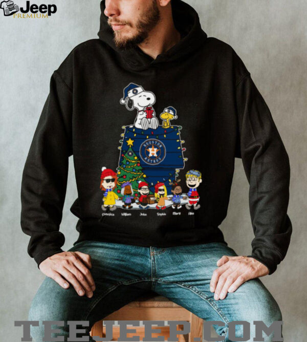 Houston Astros Personalized Christmas Shirt – Peanuts Style Tee For MLB Fans, Kids & Holiday Family Moments