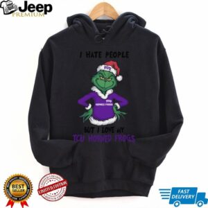 I Hate People But I Love My TCU Horned Frogs Grinch Merry Christmas Shirt