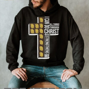 I can do all things through Christ who strengthens me San Diego Padres baseball cross shirt
