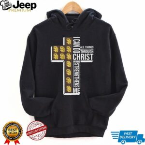 I can do all things through Christ who strengthens me San Diego Padres baseball cross shirt