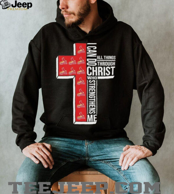 I can do all things through Christ who strengthens me St. Louis Cardinals baseball cross shirt