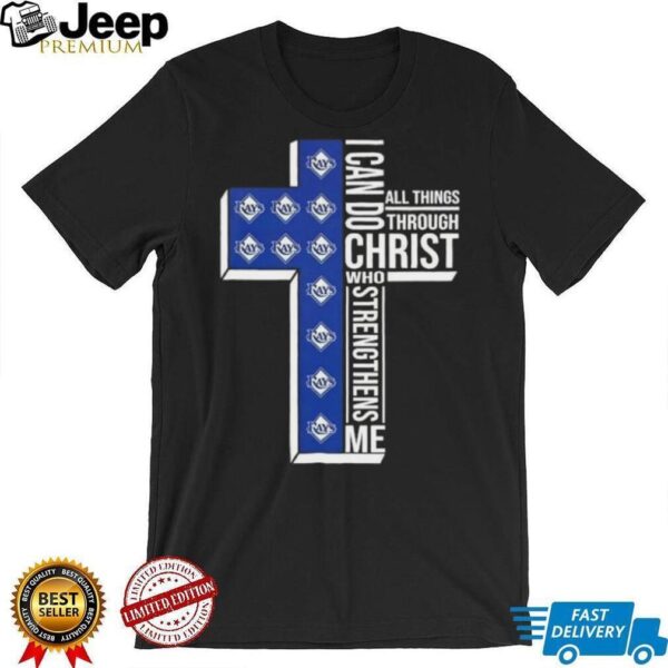 I can do all things through Christ who strengthens me Tampa Bay Rays baseball cross shirt