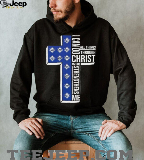 I can do all things through Christ who strengthens me Tampa Bay Rays baseball cross shirt