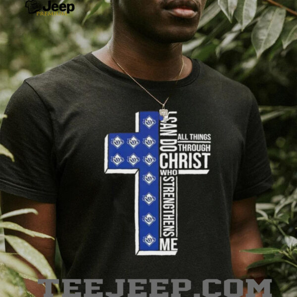 I can do all things through Christ who strengthens me Tampa Bay Rays baseball cross shirt