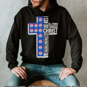 I can do all things through Christ who strengthens me Texas Rangers baseball cross shirt