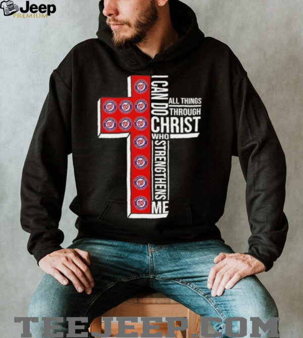 I can do all things through Christ who strengthens me Washington Nationals baseball cross shirt