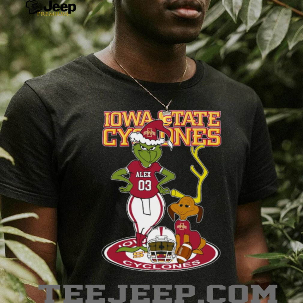 Iowa State Cyclones Grinch with Dog Tee – Custom Name NCAA Football Shirt – Personalized Holiday Gift & Game Day Fan Style Iowa State Cyclones Grinch with Dog Tee – Custom Name NCAA Football Shirt – Personalized Holiday Gift & Game Day Fan Style