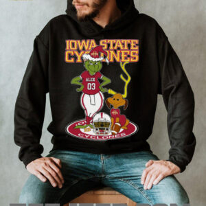 Iowa State Cyclones Grinch with Dog Tee – Custom Name NCAA Football Shirt – Personalized Holiday Gift & Game Day Fan Style