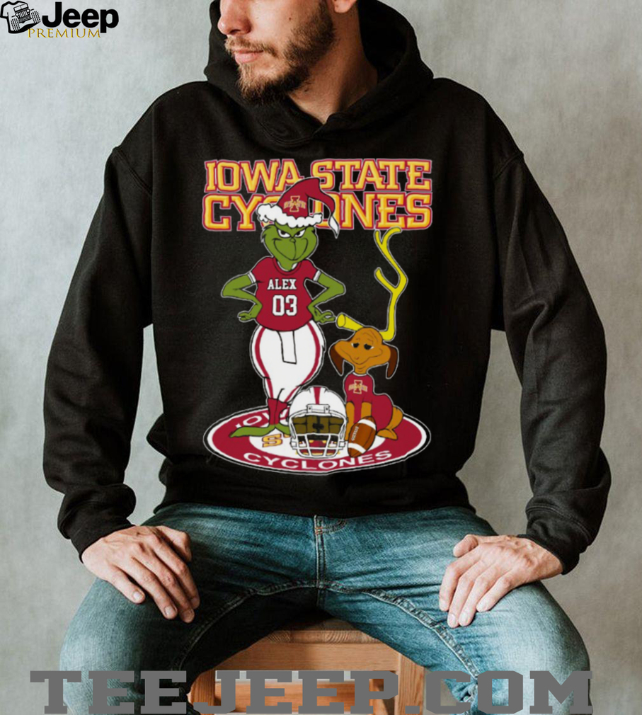 Iowa State Cyclones Grinch with Dog Tee – Custom Name NCAA Football Shirt – Personalized Holiday Gift & Game Day Fan Style Iowa State Cyclones Grinch with Dog Tee – Custom Name NCAA Football Shirt – Personalized Holiday Gift & Game Day Fan Style