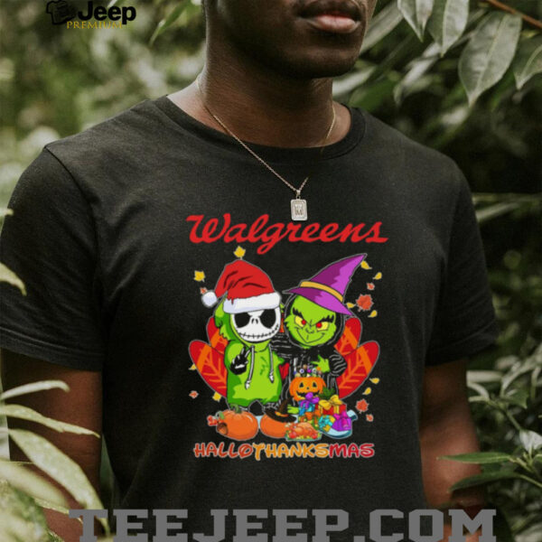 Jack Skellington And Grinch x Walgreens Happy HalloThanksMas Turkey Logo Tee