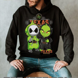Jack Skellington and The Grinch Texas Roadhouse Funny Christmas Halloween Mashup T Shirt