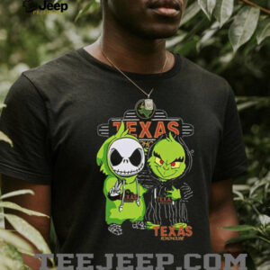Jack Skellington and The Grinch Texas Roadhouse Funny Christmas Halloween Mashup T Shirt
