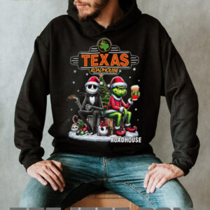 Jack Skellington and The Grinch Texas Roadhouse Funny Christmas Mashup T Shirt