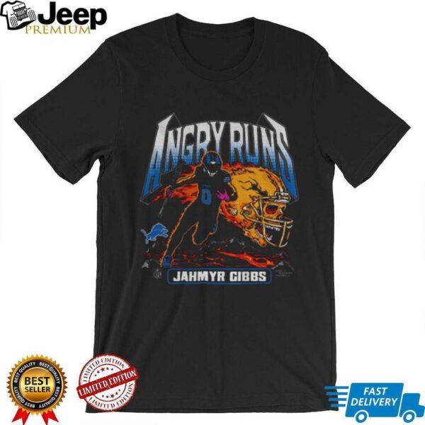 Jahmyr Gibbs Detroit Lions Angry Runs skeleton fire helmet vintage shirt