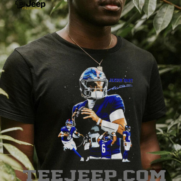Jaxson Dart The Arrival New York Giants NFL Football signature graphic shirt