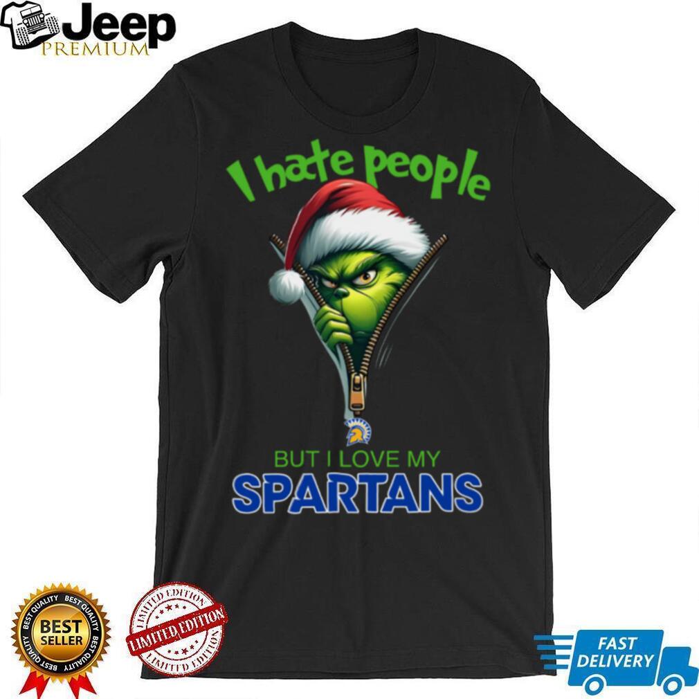 Grinch Santa Hat I Hate People But I Love My San José State Spartans Christmas Logo Shirt Clothing Grinch Santa Hat I Hate People But I Love My San José State Spartans Christmas Logo Shirt Clothing