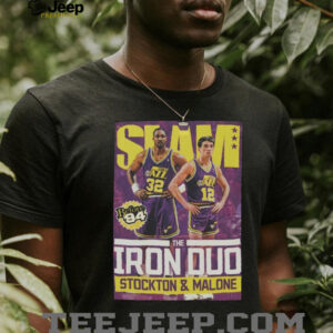 John Stockton, Karl Malone Black Utah Jazz Slam Iron Duo T Shirt