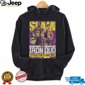 John Stockton, Karl Malone Black Utah Jazz Slam Iron Duo T Shirt
