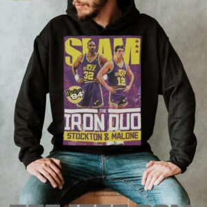 John Stockton, Karl Malone Black Utah Jazz Slam Iron Duo T Shirt